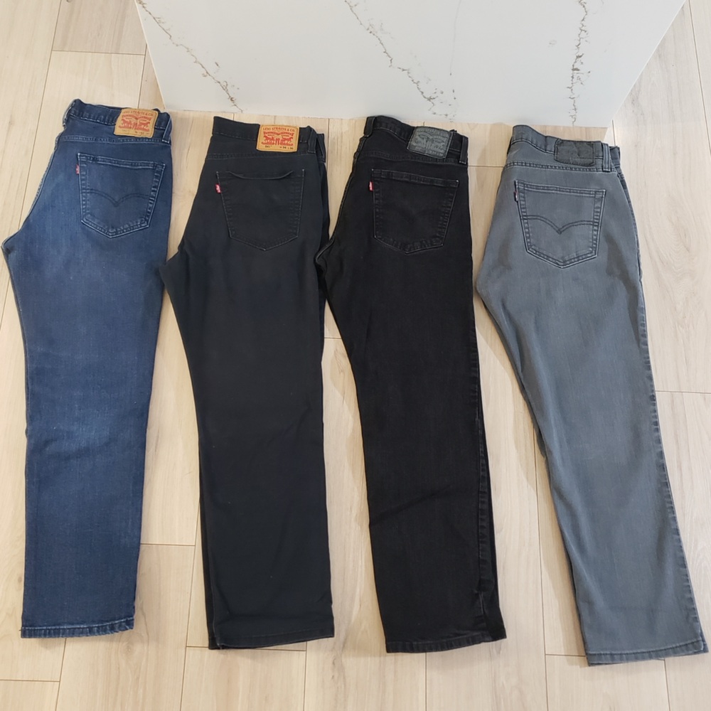 Levis Jeans Lot 4 Mens 34x30 541 Athletic Taper 559 Relaxed Straight Mixed Wash